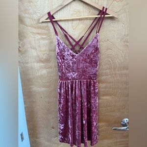 Elegant Velvet Pink Dress